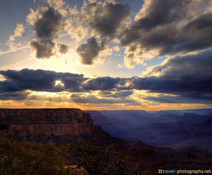 grand canyon beauty cloudy sunset